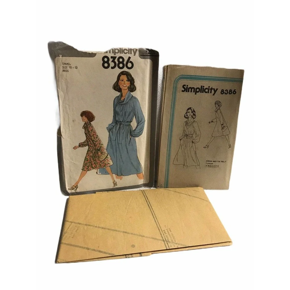 Simplicity 8363 Misses Dress Cowl Collar Raglan Sewing Pattern Size 10-12